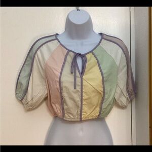 BNWT Colorful Patchwork Women's Top
